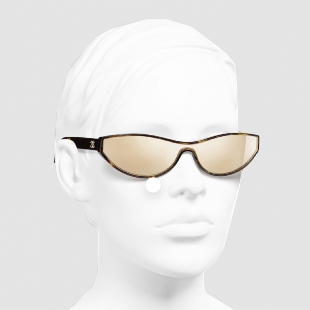 CHANEL Cat Eye Sunglasses 24k Gold Mirror